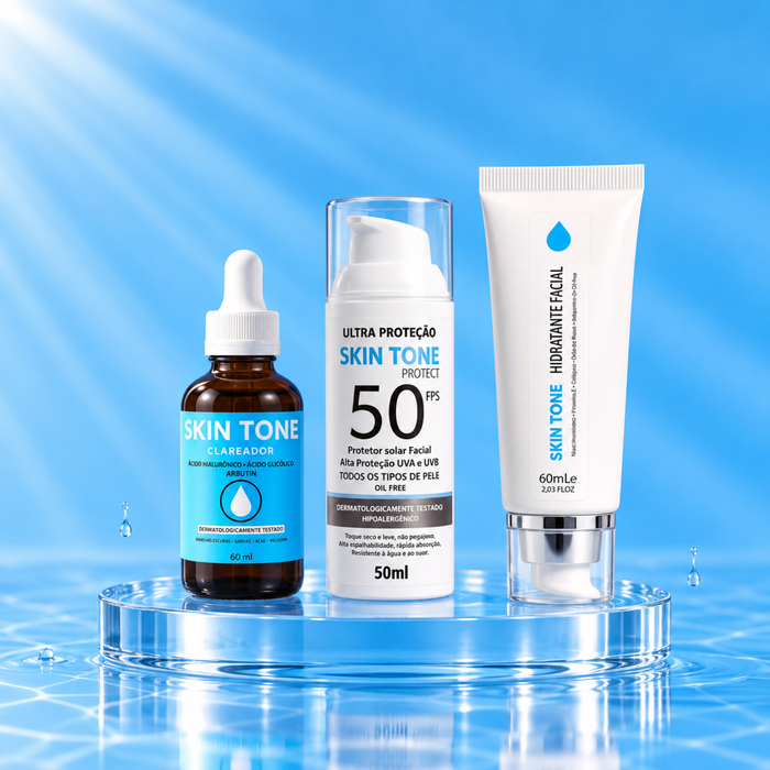 Kit Sérum + Protetor Solar + Hidratante facial