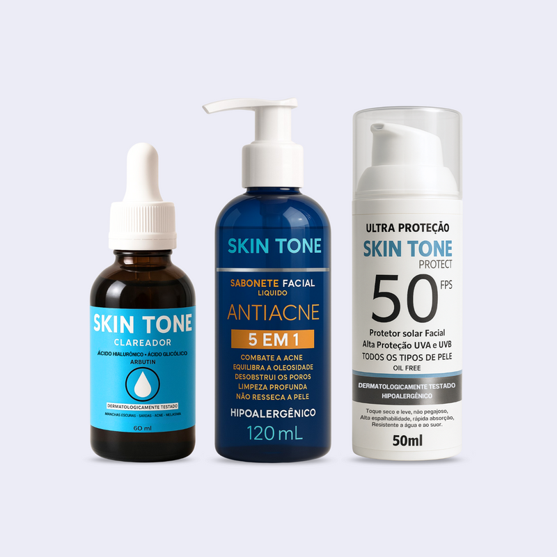 Kit Sérum clareador + Sabonete Facial + Protetor Solar