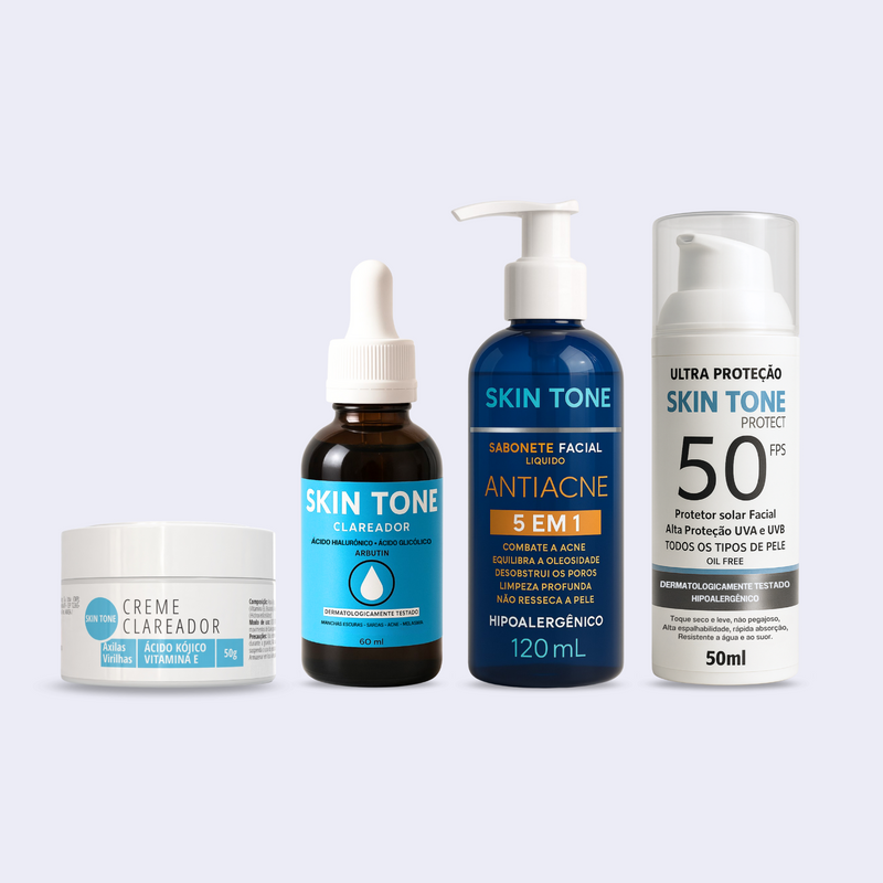 Kit Sérum + Creme + Sabonete Facial + Protetor solar
