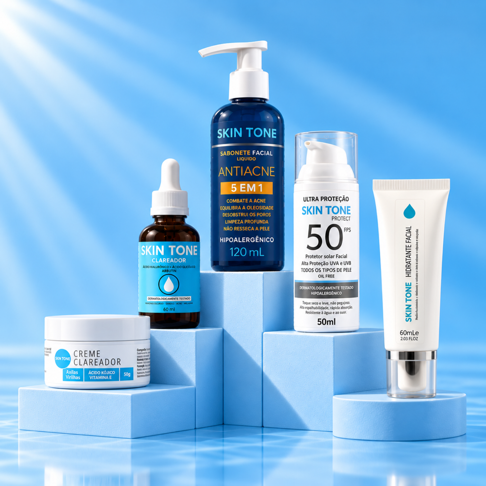 Kit Sérum + Creme + Sabonete Facial + Protetor solar+ Hidratante