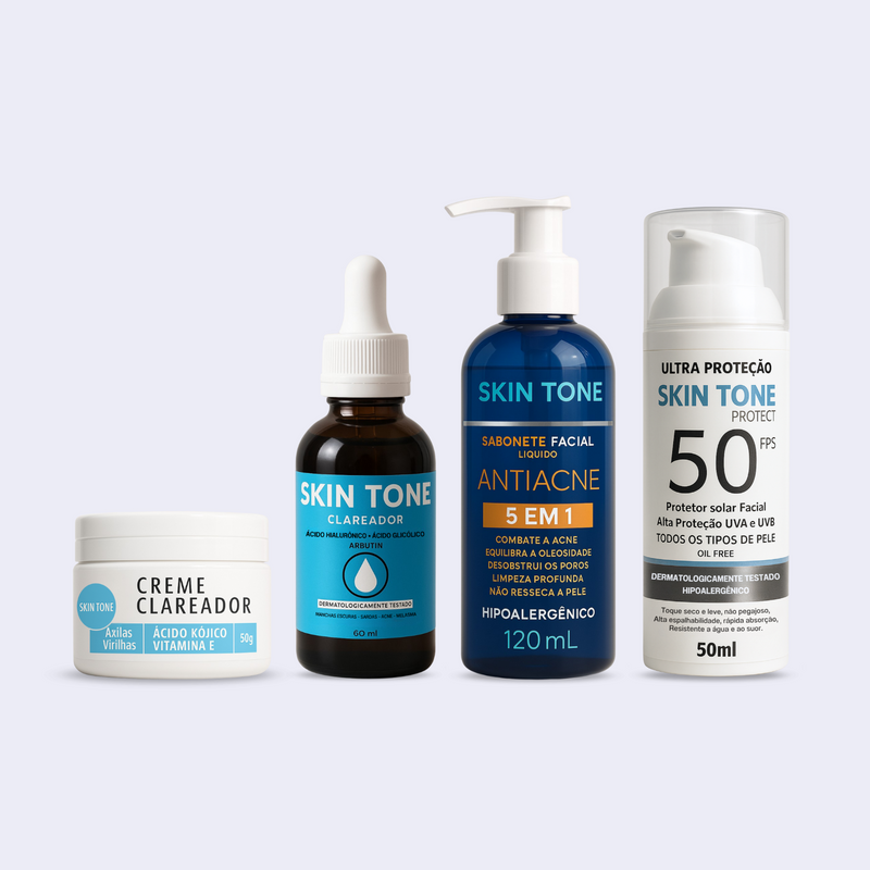 Kit Sérum + Creme + Sabonete Facial + Protetor solar