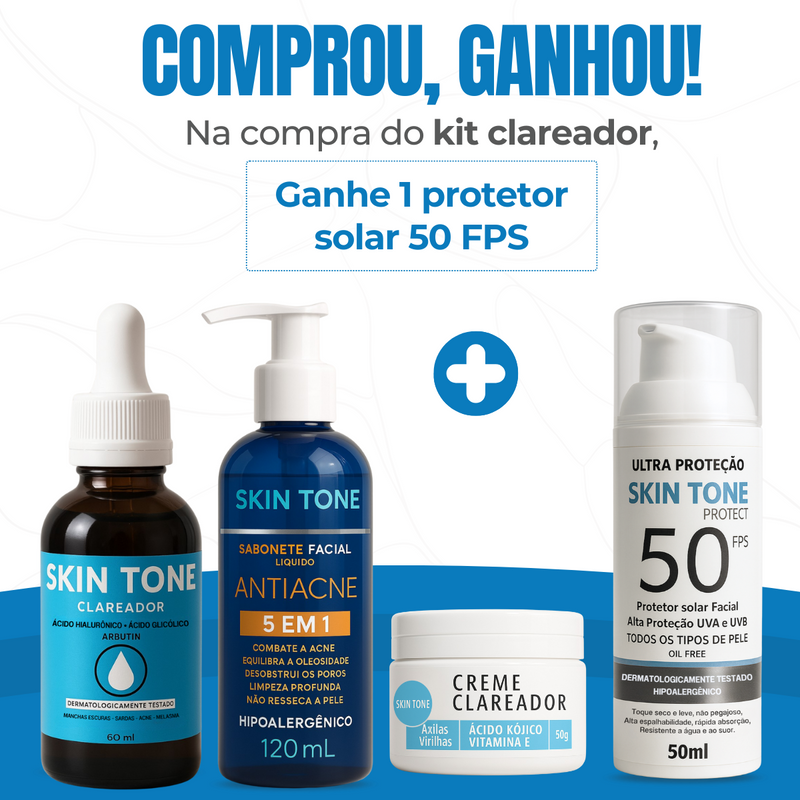 Kit Sérum + Creme + Sabonete Facial + Protetor solar